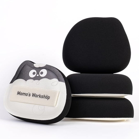2-Pack Cute Lamb Makeup Sponges, 85° Precision Tip Blender for Foundation & Concealer, Rubycell & PU Leather for Flawless Full-Coverage Makeup & Storage Case