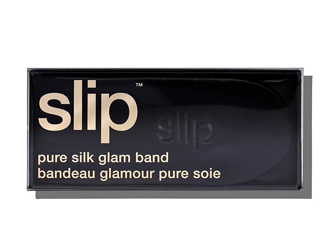 SLIP Glam Band Black – Ultra-Smooth Hair Tie for Gentle Hold, Prevents Creases & Breakage, Ideal for Sleep, Workouts & Everyday Styling, Durable & Luxurious Hair Accessory