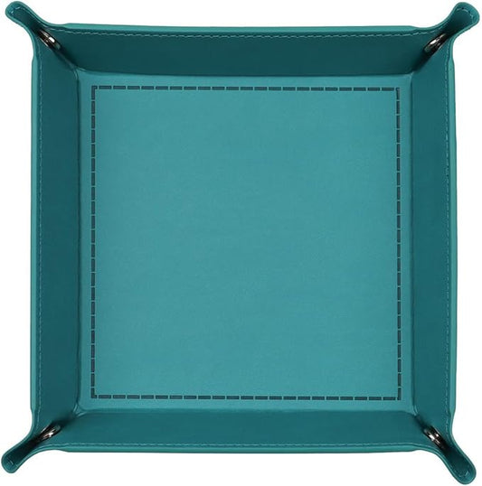 siduater Valet Tray Desktop Storage Organizer – Vegan Leather Catchall Tray Bedside Vanity Tray Nightstand Caddy Holder for Remote Controller, Watch, Keys, Phone, Wallet, Coin, Jewelry, Turquoise