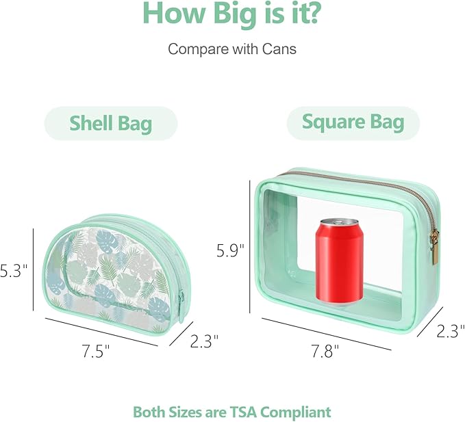 PACKISM Clear Makeup Bag - TSA Approved Toiletry Bag for Carry-on & Checked Luggage, Water Resistant Car Storage Organizer with Reinforced Seams