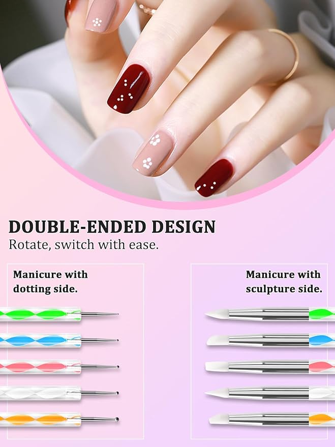 Nail Art Design Tools, Nail Stand Holder for Painting Nails, Nail Art Brushes, Nail Dotting Sculpting Gel Tool, French Tip Tool Liner Brushes, Resin Nail Art Palette, Nail Stuff for Nail Techs