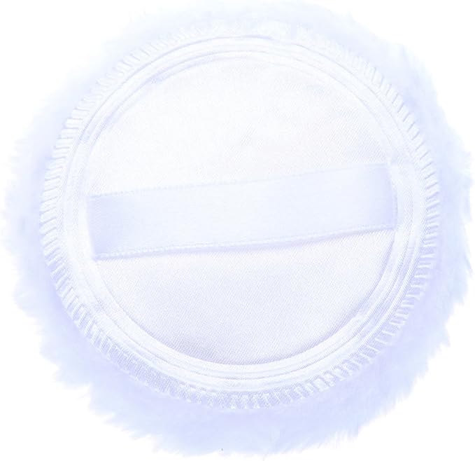Anleolife 5Pcs White Large Fluffy Puffs For Body Powder Washable Face Powder 3 inch Blending Sponge Puff Round For Foundation Makeup Velour Puffs 5pcs/package