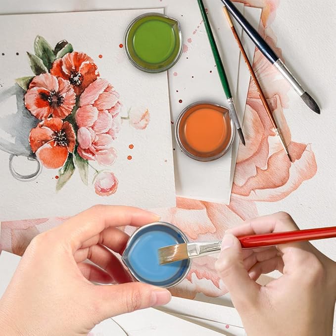 30 PCS Stainless Steel Painting Color Palette, with Mouth 1.7 in Painting Trays Make-Up Pallets Mini Metal Paint Mix Watercolor Palette Set for Artist Art and Crafts Supplies