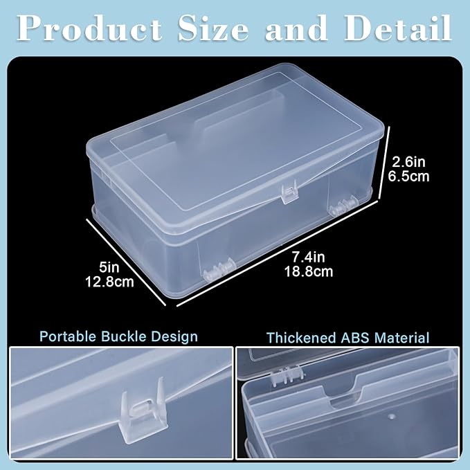 Plastic Storage Personal Box for Nail, 2 Pack Double-Layer Nail Implement Storage Box Organizer Case Manicure Tool Box for Nail Pedicure Supply Tools (C-clear-2pcs)