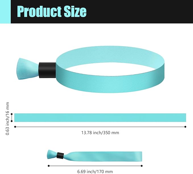 100 Cloth Wristbands for Events, Lightweight Concert & Club Entry (Color : Water Green)