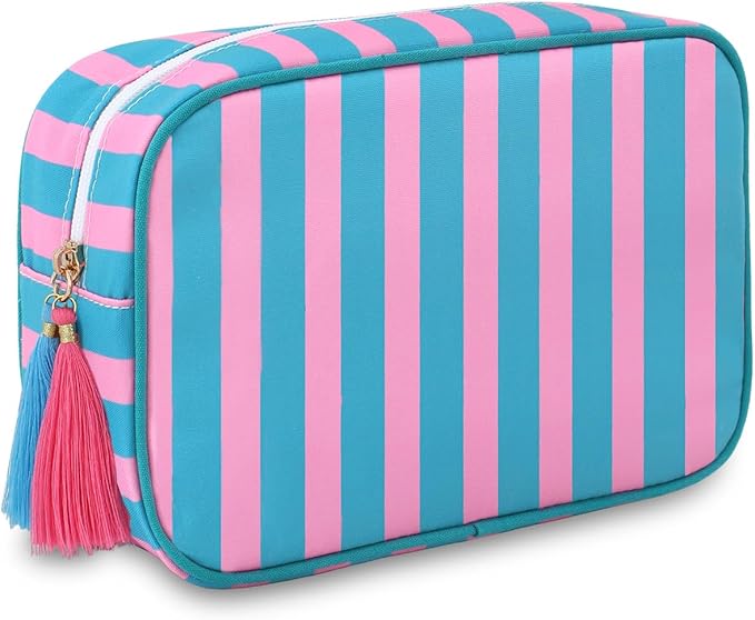 Makeup Bag Travel Cosmetic Bag Organizer Tassel Toiletry Bag Large Canvas Zipper Pouch Mahjong Tile Bag