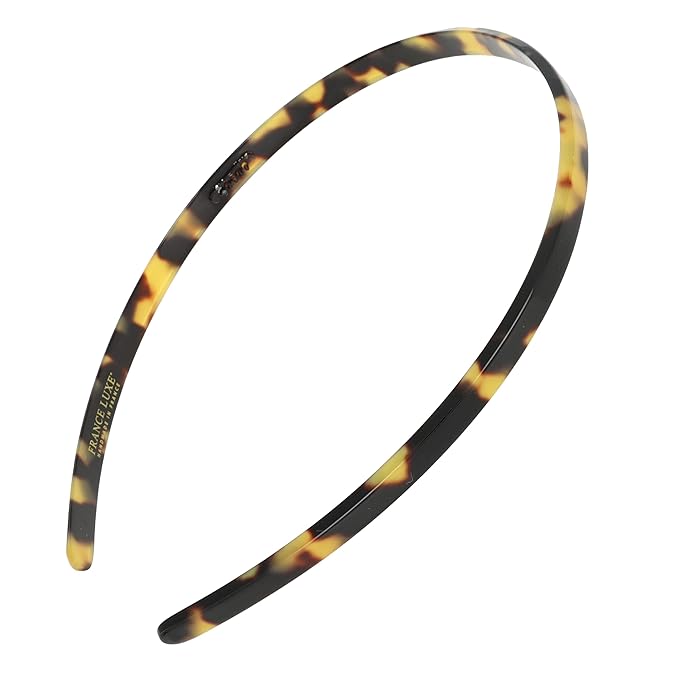 France Luxe Ultracomfort Thin Headband, 1/4”, French Classic, Non Slip Skinny Headbands for Women With Gentle Teeth, Flexible Plastic, Women's Hair Accessories, Tortoise Tokyo