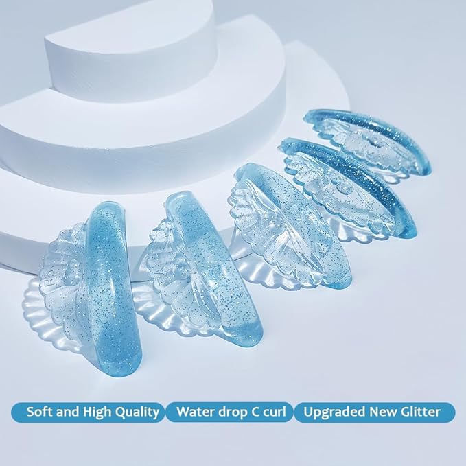 Libeauty Lash Lift Pads 10 Pcs/5 Sizes New Shell Shape Lash Lift Rods Reusable Silicon Lash Lift Shields DIY Use at Home or Salon Eyelash Lift Tools