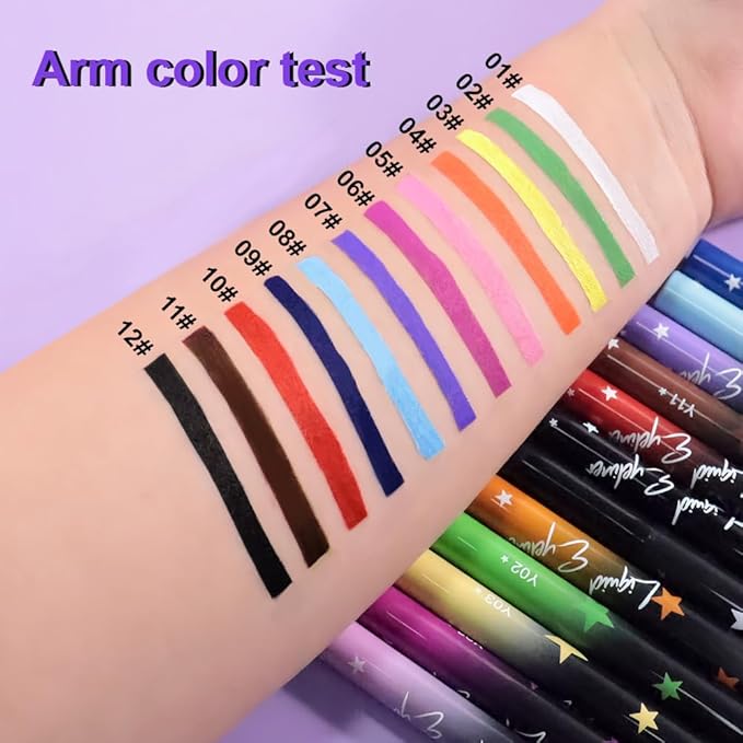evpct White Matte Liquid Eyeliner Waterproof Smudge Proof, White Eye Liner Liquid Liner for Face Body Paint, Long-lasting Eyeliner Waterline Thin Quick-dry Eyeliners Pencil Eye Makeup Stay all Day