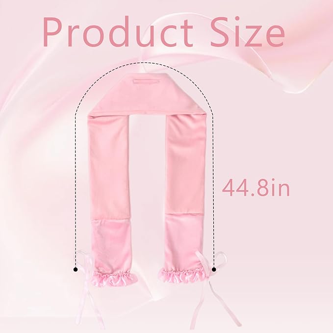Curling Tie New Hair Curlers to Sleep in, Heatless Curls Overnight Headband, Soft Ribbon Wrap for Long Hair, Perfect Natural Curls Bouncy Curly Hairstyle Hair Suitable for All Hairs Types (Pink)
