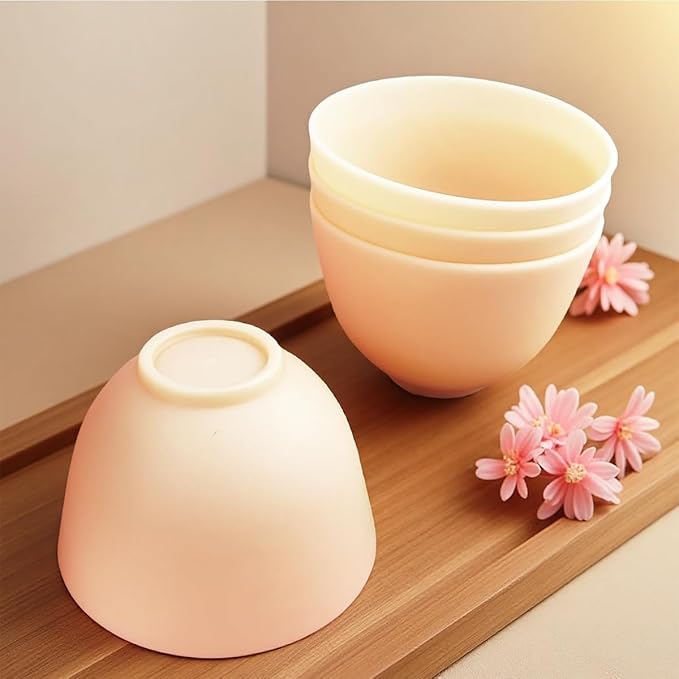 10 Pcs Diy Face Mask Mixing Bowl, Home Use Silicone Facial Mask Mixing Bowls Set Plastic Facial Mask Mixing Masks Set - DIY Skincare Mixing Tool Kit (Yellow-10Pcs)