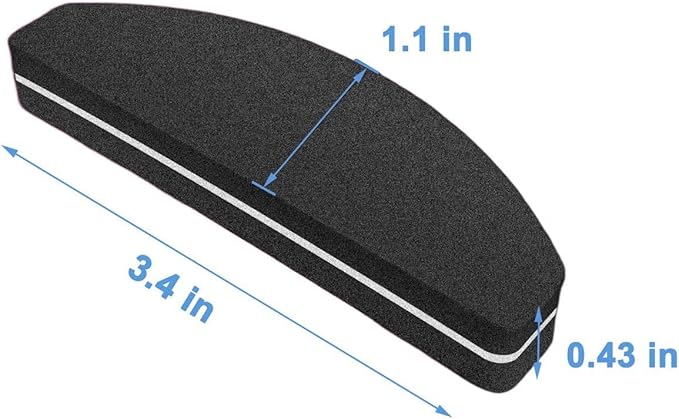 20 PCs Nail Buffers, Double Sided Nail Files Buffer Blocks 100/180 Grit Portable Washable Sanding Buffing File Arc Shape (Black)