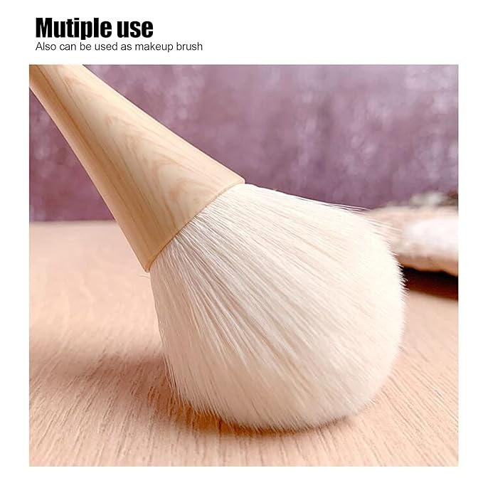 FILFEEL Nail Dust Brush, Nylon Hair Nail Cleaning Brushes, Blush Brush Makeup Tool, Nail Dusting Brush With Wooden Handle
