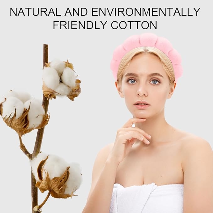 Canitor 4 PCS Spa Headband - Pink Skincare Makeup Face Wash Skin Care Make Up Cute Preppy Teen Girl Gifts Trendy Stuff Aesthetic Bachelorette Party Favors Valentines Day Christmas