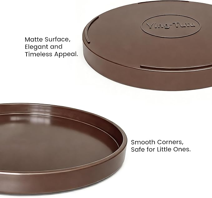 1 Pack 10" Bathroom and Vanity Tray, ABS Bathroom Counter Organizer， Coffee Table Decor for Perfume, Candles, Keys &More. Kitchen Countertop Organizer, Decorative Tray Soap Holder, Brown