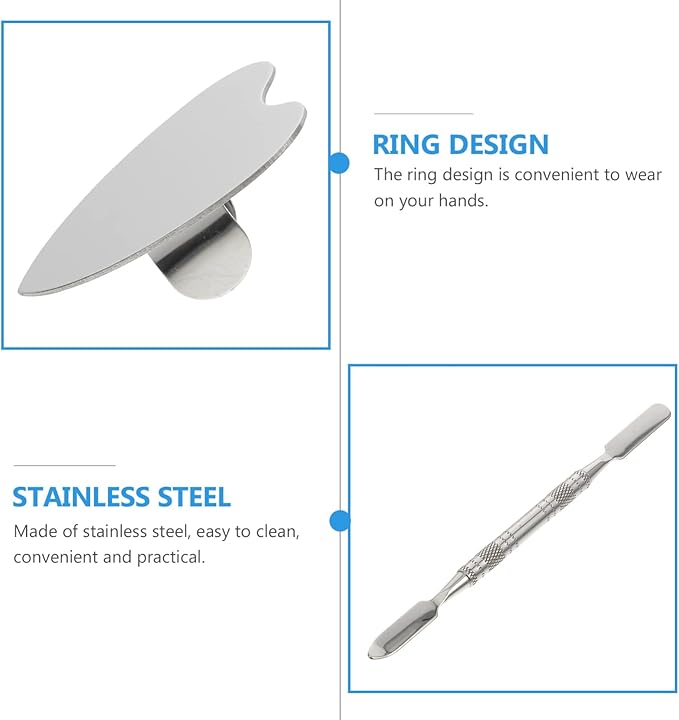 2 Sets Ring Palette Small Love Heart Tray Drawing Tray Cream Mixing Makeup Paint Small Drawing Plates Foundation Mixing Artist Painting Watercolor Painting Nail Stainless Steel