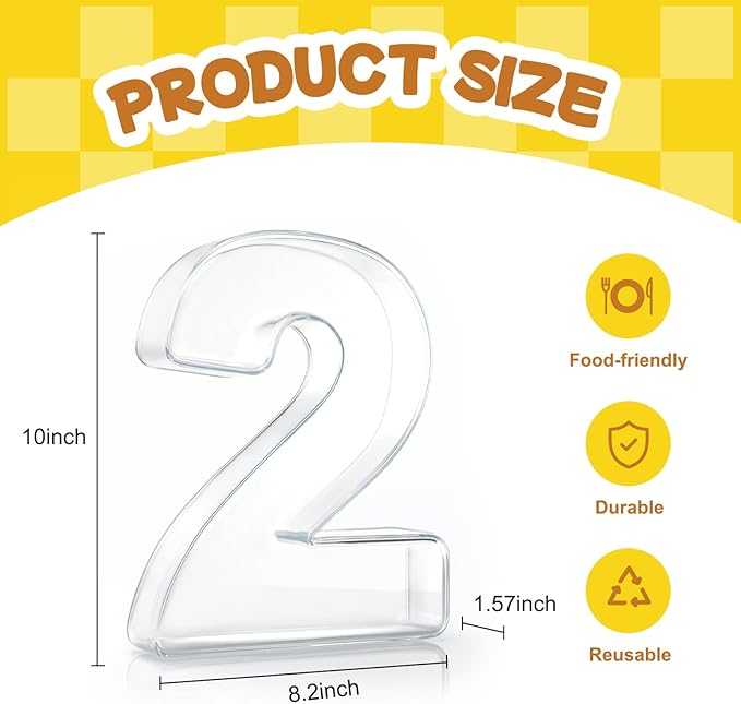 10" Acrylic Charcuterie Letters Fillable Tray, Reusable Alphabet Number Shaped Serving Plates for Charcuterie Board, Display Fruit, Candy, Cake, Party Decor, Birthday, Anniversary（2）