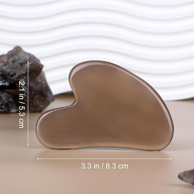 rosenice Gua Sha Facial Tools Gua Sha Agate Stone for Face Skincare Facial Body for Gray
