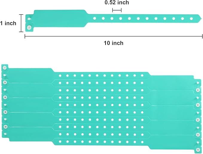 100pcs Colored Vinyl Wristbands, Waterproof & Security Wrist Bands for Events, Pool Parties & Outdoor Sports (Color: Water Green)
