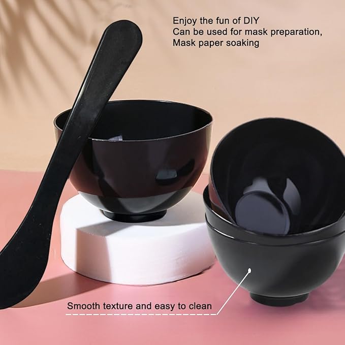 5 Pack Plastic Facial Mask Mixing Bowl, Mud Mask Mixing Bowl DIY Skin Care Mixing Tool Kit with Spatula - Cosmetic Beauty Tool for Home Salon