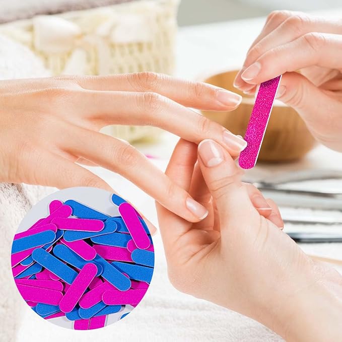 Mini Nail Files Bulk, 200 Pcs Disposable Double Sided Emery Boards Travel Size for Men, Women, Kids (2 Inch)