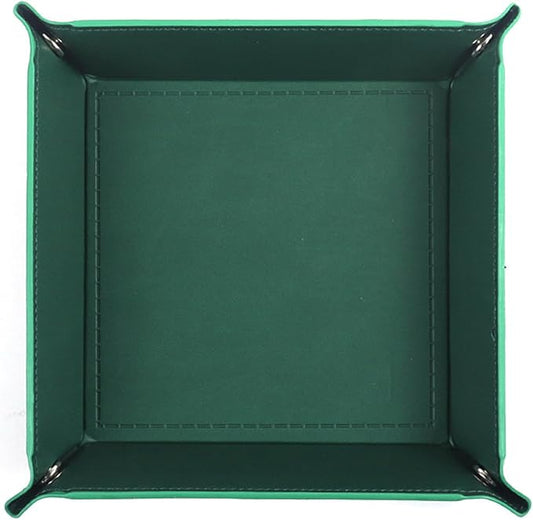 siduater Valet Tray Desktop Storage Organizer – Vegan Leather Catchall Tray Bedside Vanity Tray Nightstand Caddy Holder for Remote Controller, Watch, Keys, Phone, Wallet, Coin, Jewelry, Midnight Green
