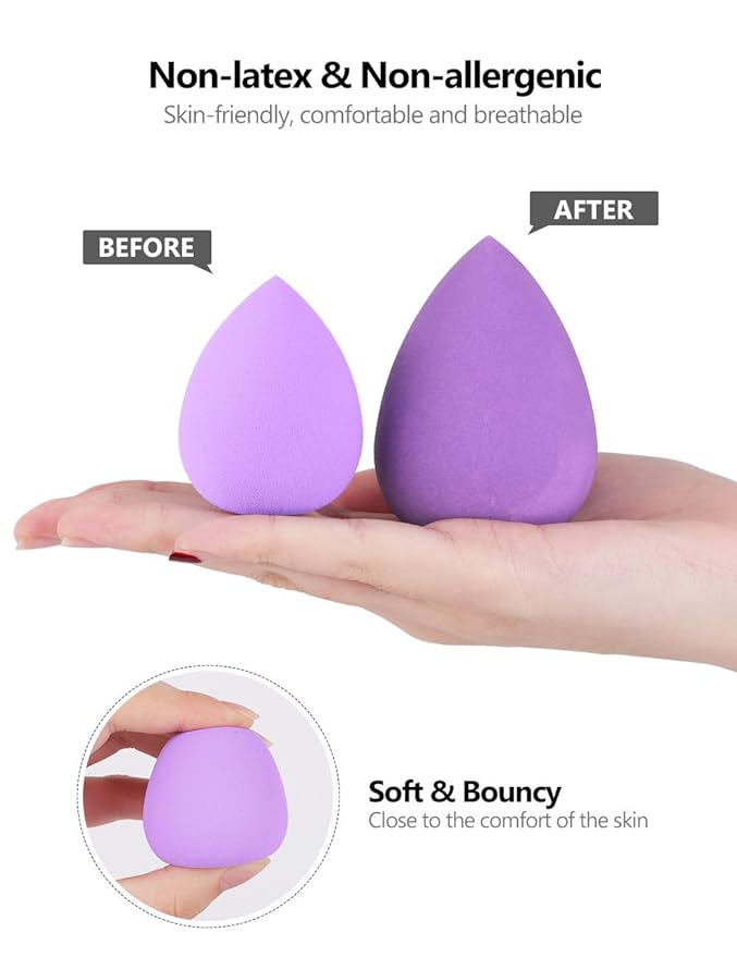 InnoGear Makeup Sponge, 10 Pcs Makeup Sponges Blender Set Beauty Cosmetic Foundation Blending Applicator Puff, Flawless for Liquid Cream Powder (Multicolor 1)