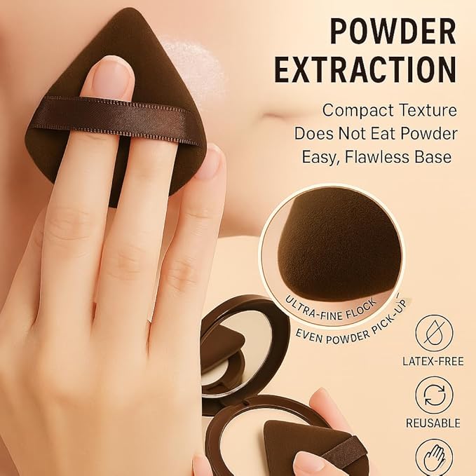 17 Pcs Makeup Sponge Set with Kabuki Powder Brush - Beauty Blender Sponges Triangle Puffs Mini Sponges Thumb Puff | Multi-Functional Kit for Liquid Foundation Powder Cream, Travel Bag Include