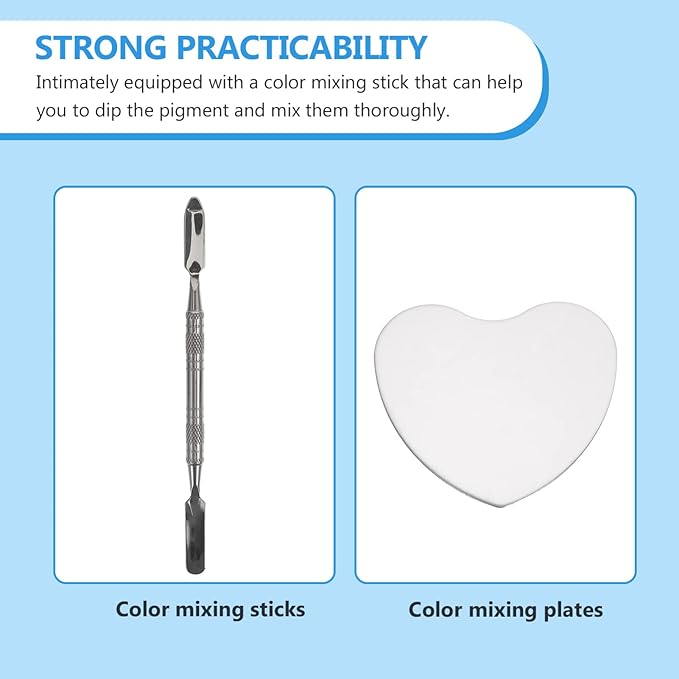 2 Sets Ring Palette Small Love Heart Tray Drawing Tray Cream Mixing Makeup Paint Small Drawing Plates Foundation Mixing Artist Painting Watercolor Painting Nail Stainless Steel