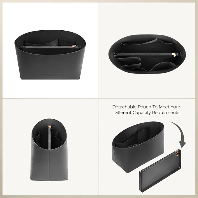 ZTUJO Purse Organizer Insert For Handbags For Le Pliage, Ultra-light Waterproof DupontPaper Upgraded Purse Organizer Insert (Black, Medium)