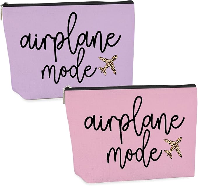 2PCS Pilot Gift Airplane Mode Makeup Bag flight attendant accessories flight attendant gifts airplane travel makeup bag Easter, Mother's Day, Nurses' Day, Christmas gifts for friends and sisters