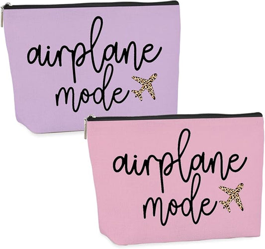 2PCS Pilot Gift Airplane Mode Makeup Bag flight attendant accessories flight attendant gifts airplane travel makeup bag Easter, Mother's Day, Nurses' Day, Christmas gifts for friends and sisters