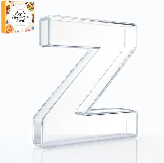 10" Acrylic Charcuterie Letters Fillable Tray, Reusable Alphabet Number Shaped Serving Plates for Charcuterie Board, Display Fruit, Candy, Cake, Party Decor, Birthday, Anniversary（Z）