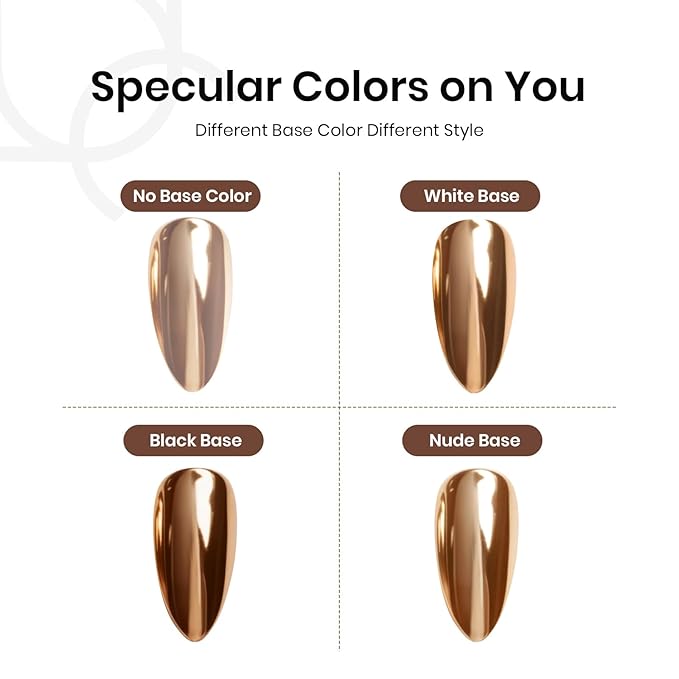 beetles Gel Polish Gold Chrome Nail Powder, Mirror Metallic Effect Premium Salon Nail Glitter Manicure Pigments for Nail Art Design, 0.04oz/1g