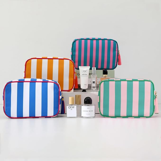 Makeup Bag Travel Cosmetic Bag Organizer Tassel Toiletry Bag Large Canvas Zipper Pouch Mahjong Tile Bag