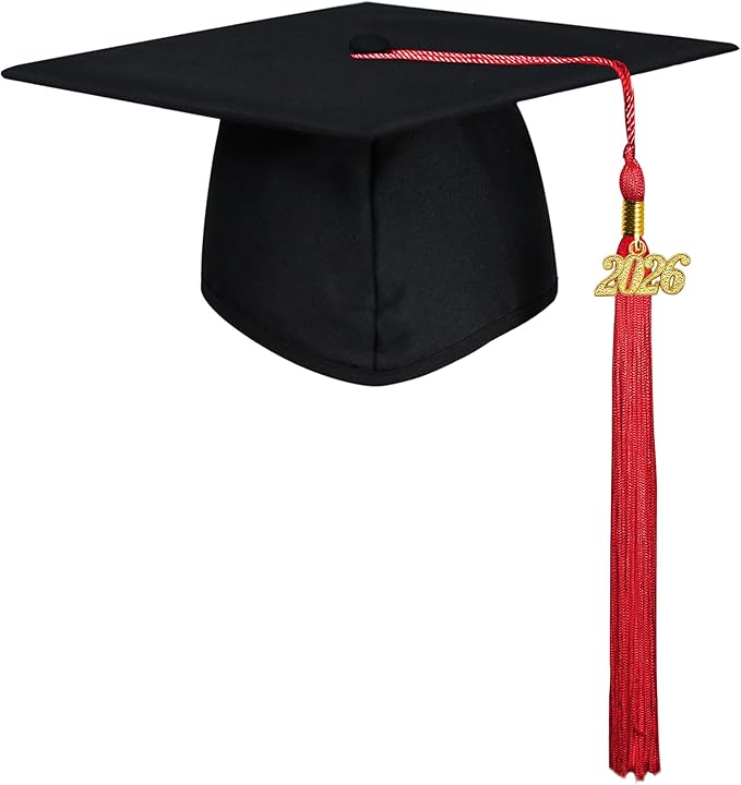 GraduatePro Matte Graduation Cap with 2026 Tassel for Adults High School and Bachelor Master 12 Colors