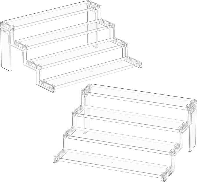 Lifewit Cupcake Stand, Perfume Cologne Organizer, Tool-Free Assembly, Display Riser, Spice Rack, Figurine Holder, Makeup Storage, Room Decor, Party Decorations, Clear, 14″ 4 Tier, 1 Pcs