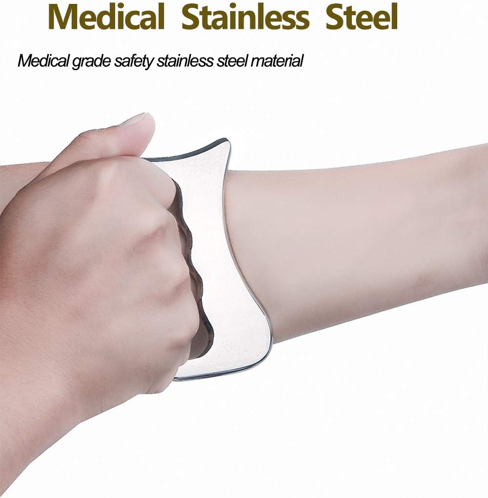 Stainless Steel Gua Sha Tools-Massage Scraping Tool for Soft Tissue Mobilization,Physical Therapy for Back, Legs, Arms