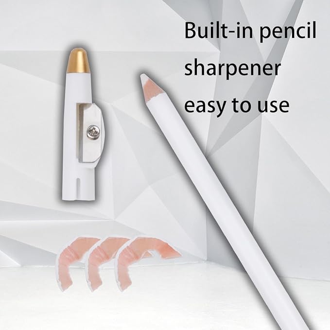 12 Pieces Eyebrows Pencils With Built-in Sharpener - Makeup Pencil for Edge Hairline, Razor Trace, Beard Guide and Shaping
