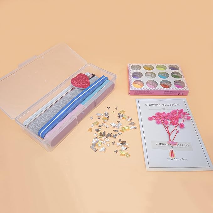Manicure Tool Box, 8 Pieces Clear Box for Nail Tool, Transparent Personal Nail Box for Manicure, Plastic Nail Art Tool Box Storage Organizer Case Container for Organizing (7.5x2.5x1.5 Inch)