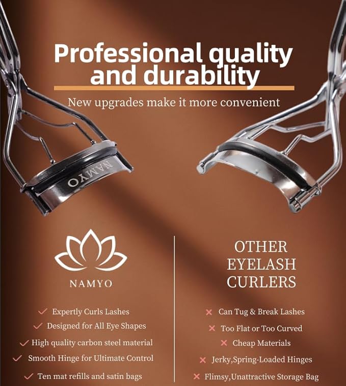Obsidian Grey Edition Premium Eyelash Curler – Soft Grip. Precision Curl. Lasting Lift. Travel Friendly. Holiday Gift Ready Packaging. Extra Silicone Refills