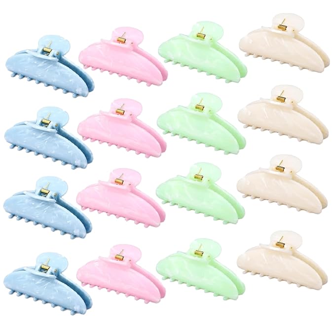16 Pcs Large Acrylic Hair Claw Clips Bulk for Women Christmas Birthday Gift Fashion French Style Cute Hair Accessories Non-slip Hold Claw Clips for Thick Thin(4.13 Inch,Sweet Color)