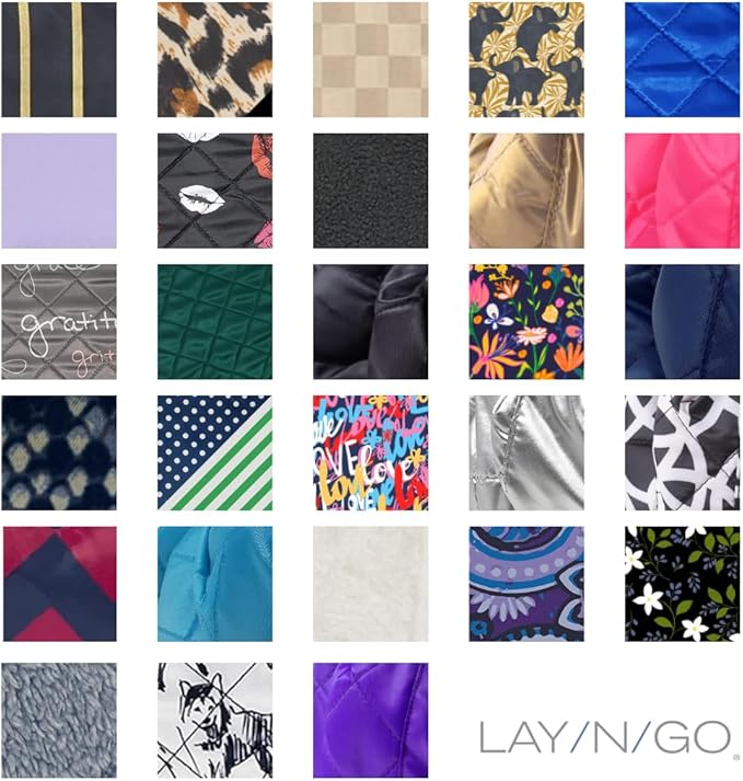 Lay-n-Go Cosmo Layflat Drawstring Cosmetic & Makeup Bag Organizer - Portable Drawstring Bag w/Zipper Pocket, Makeup Loops & More - Durable, Machine Washable Costmeic Bag for Travel (20", Elephants)