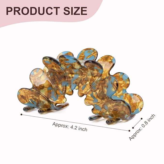 2 Pack Hair Claw Clips Women Large Tortoise Hair Clip French Design Barrettes Celluloid Leopard Print Accessories Jaw Clips for Thick Hair
