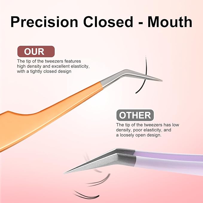 5pcs Eyelash Extension Tweezers High Precision，Straight and Curved Volume Lash Tweezers for Extensions，lash tweezers for eyelash extensions， Crafting， Girls Women Beginners