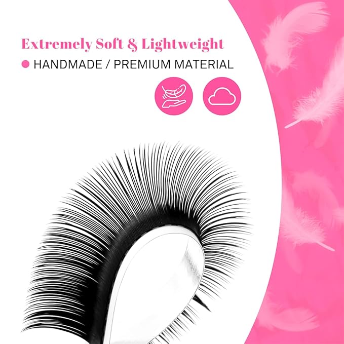 TDANCE Cashmere Lash Extensions Super Soft Classic Lash Extension 0.03mm Thickness C Curl 18mm Single Length Volume Lash Extensions for Professional Salon Use(0.03-C,18mm)