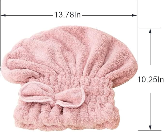 Jseng 3PC Microfiber Hair Towel Caps, Extreme Soft & Ultra Absorbent, Fast Drying Hair Drying Caps Towel Turban Wrap for Wet Hair Women