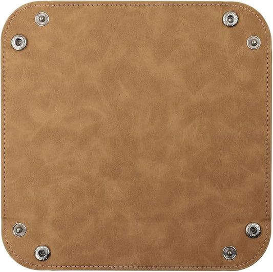 siduater Valet Tray Desktop Storage Organizer – Vegan Leather Catchall Bedside Vanity Tray Nightstand Caddy Holder for Remote Controller, Watch, Keys, Phone, Wallet, Coin, Jewelry, Stone Khaki