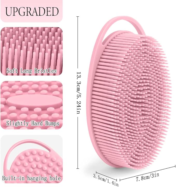 6 Pack Silicone Body Scrubber, Soft Silicone Loofah Exfoliating Body Scrubber Fit for All Kinds of Skin, Clean and Sanitary