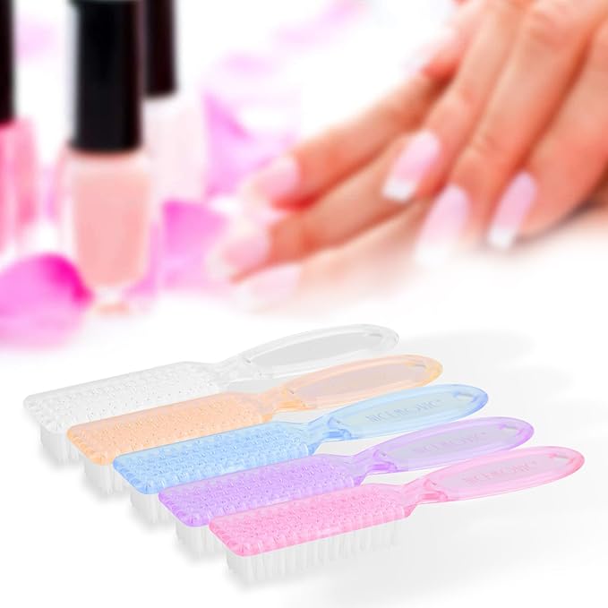 NICEMOVIC 20 Pcs Nail Brush for Cleaning Fingernails, Handle Grip Nail Scrubber Brush, Hand Fingernail Cleaner Brush Manicure Tools Scrub Cleaning Brushes, Use for Toe and Nail Cleaning (Clear)